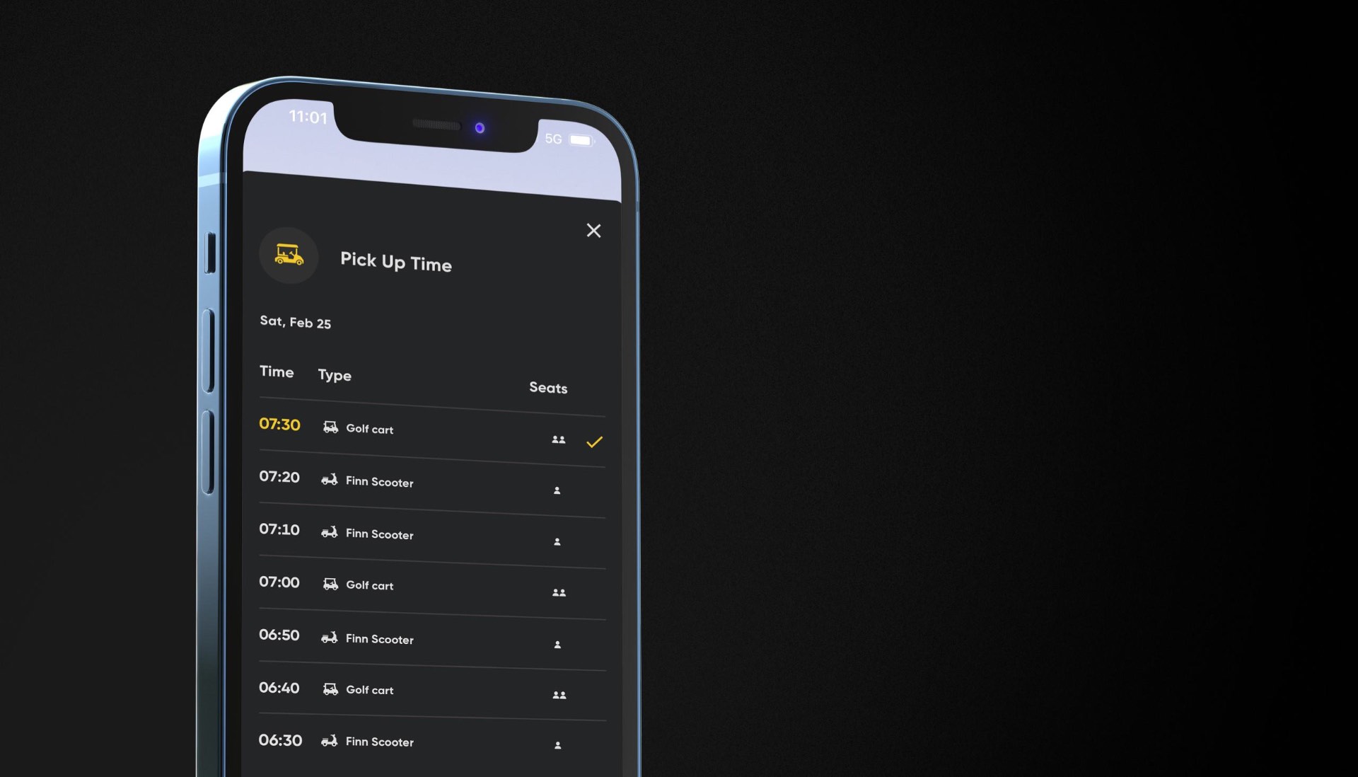 EAGL App booking process across three screens